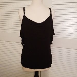 Rock & Republic Black Layered Tank Top